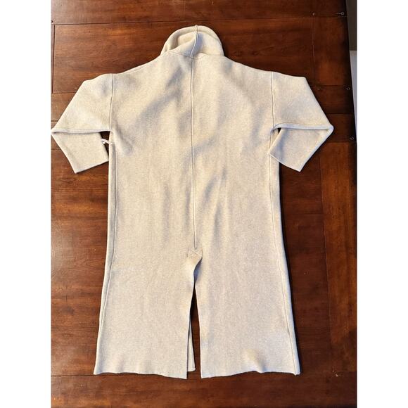 NWOT MANGO Ringo Cozy Gorpcore Oversized Knitted Open Front Coat Beige Sz Small - Picture 4 of 10